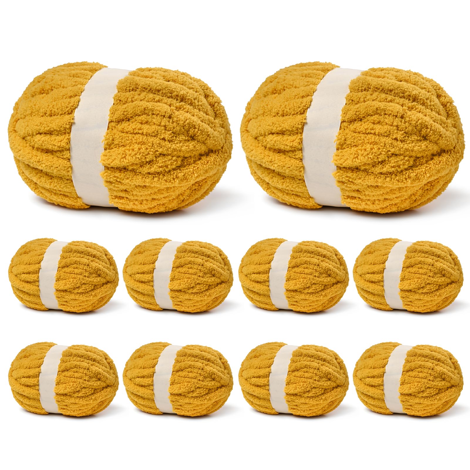 Amazon.com: (10 Skein) Turmeric Fluffy Chenille Chunky Yarn for